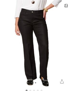 $120 Black Linen Trouser. Plus Size 26.NWT.